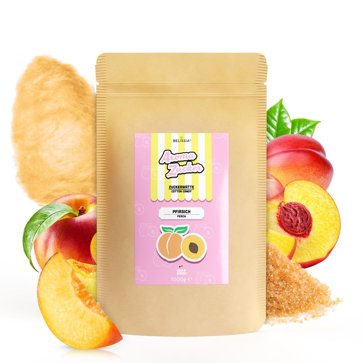 Belissia Aroma Zucker - Pfirsich 1kg