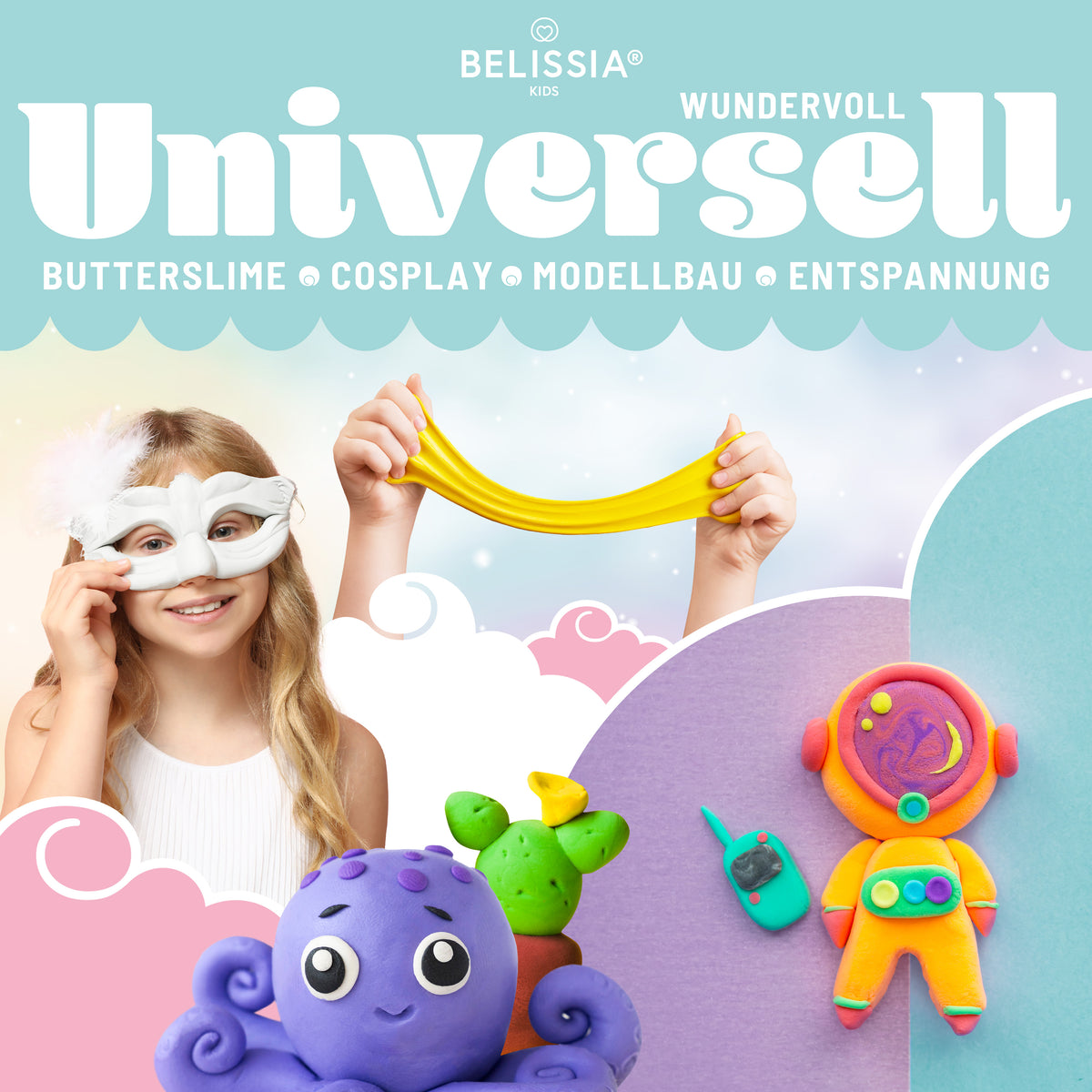 BELISSIA Kids Soft Clay – 36 Farben à 10 g inkl. Werkzeuge