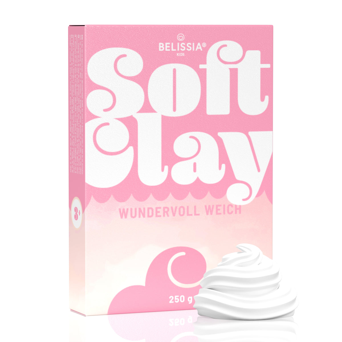 BELISSIA Kids Soft Clay Weiß – 250 g Modellierschaum