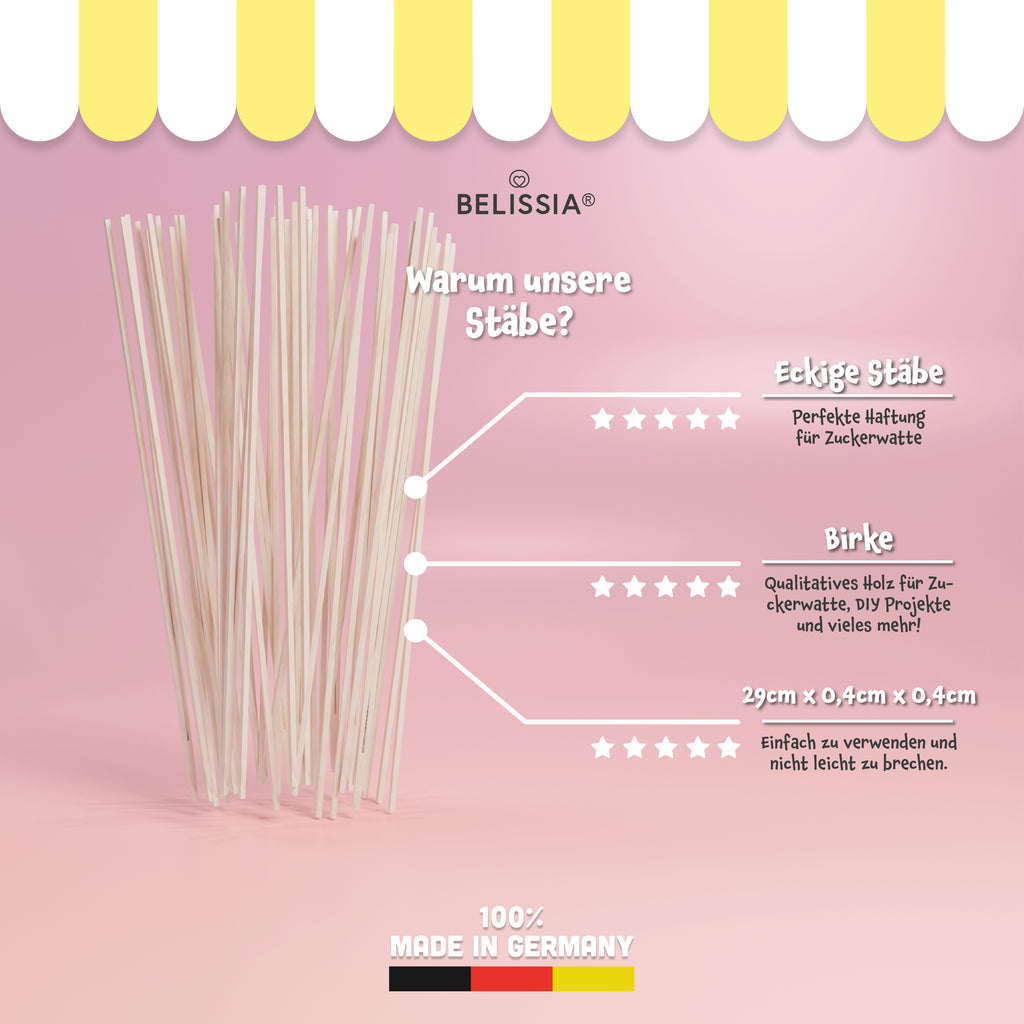Belissia Aroma Zucker - Zuckerwattestäbe