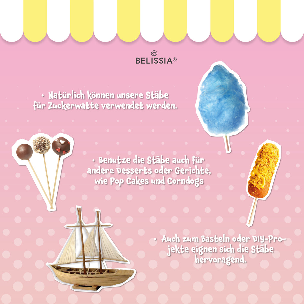 Belissia Aroma Zucker - Zuckerwattestäbe
