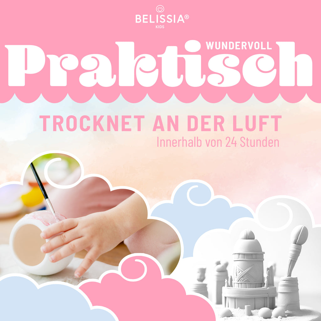 BELISSIA Kids Soft Clay Weiß – 250 g Modellierschaum