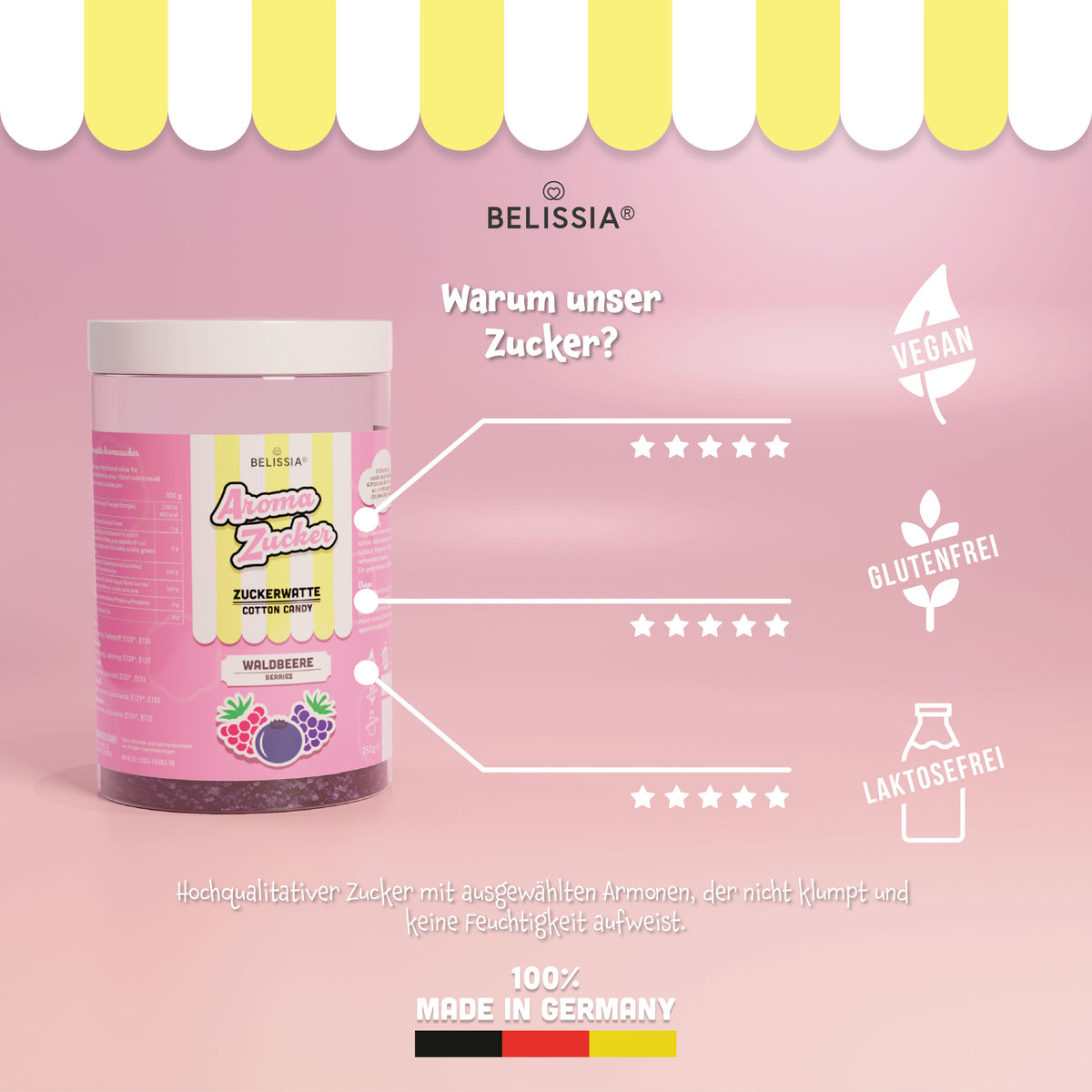 Belissia Aroma Zucker - Orange 1kg