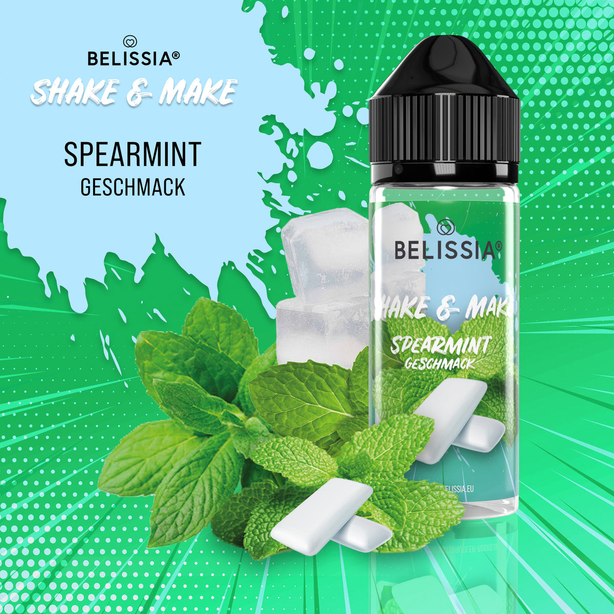 BELISSIA Shake & Make Aroma Spearmint – 10 ml + Schüttelflasche