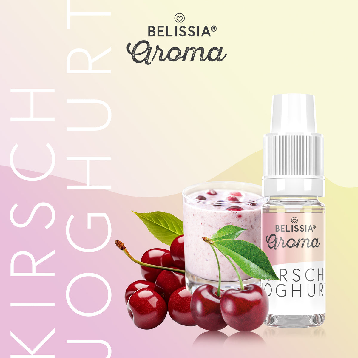 BELISSIA Lebensmittelaroma Kirsch-Joghurt – 10 ml Tropfflasche