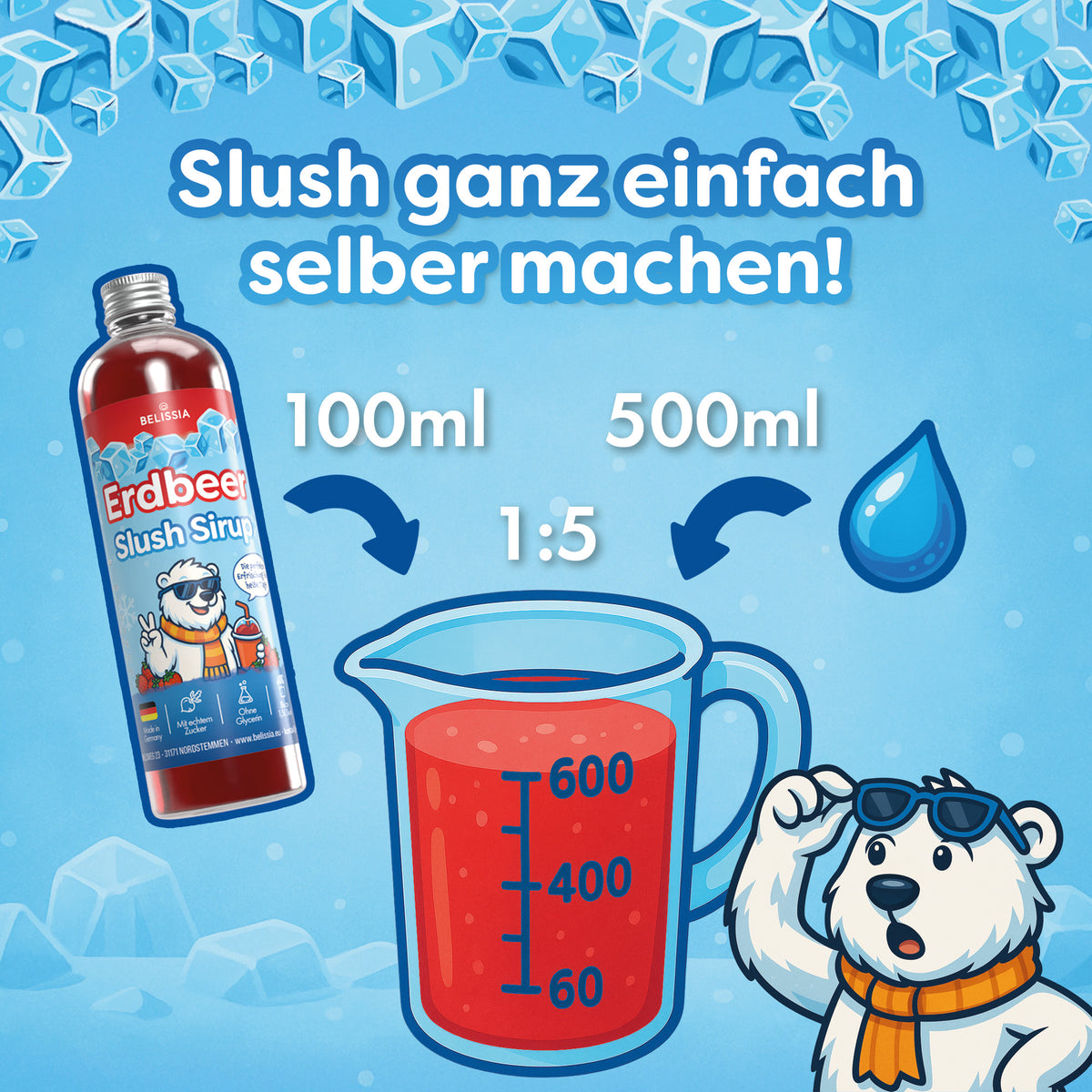 Slush Eis Sirup Cola – 1000 ml Flasche