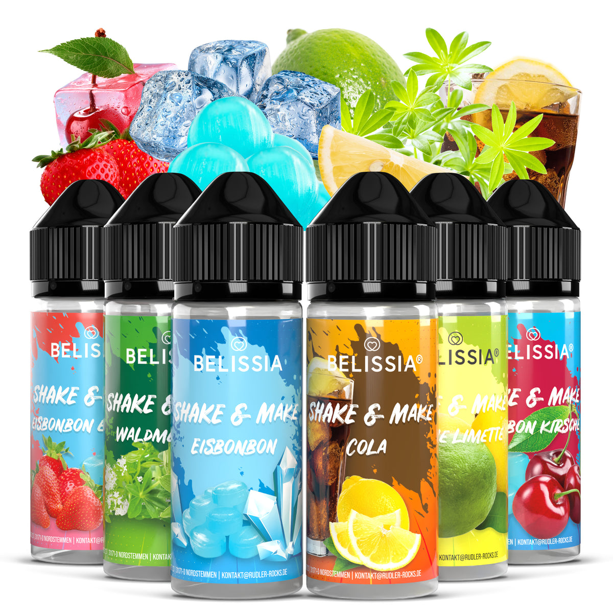 BELISSIA Shake & Make Set „Erfrischung" – 6 × 10 ml + Schüttelflaschen