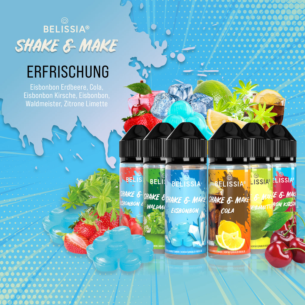BELISSIA Shake & Make Set „Erfrischung" – 6 × 10 ml + Schüttelflaschen