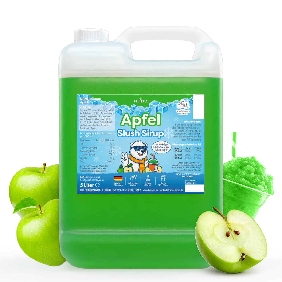 Slush Eis Sirup Apfel – 5 Liter Kanister