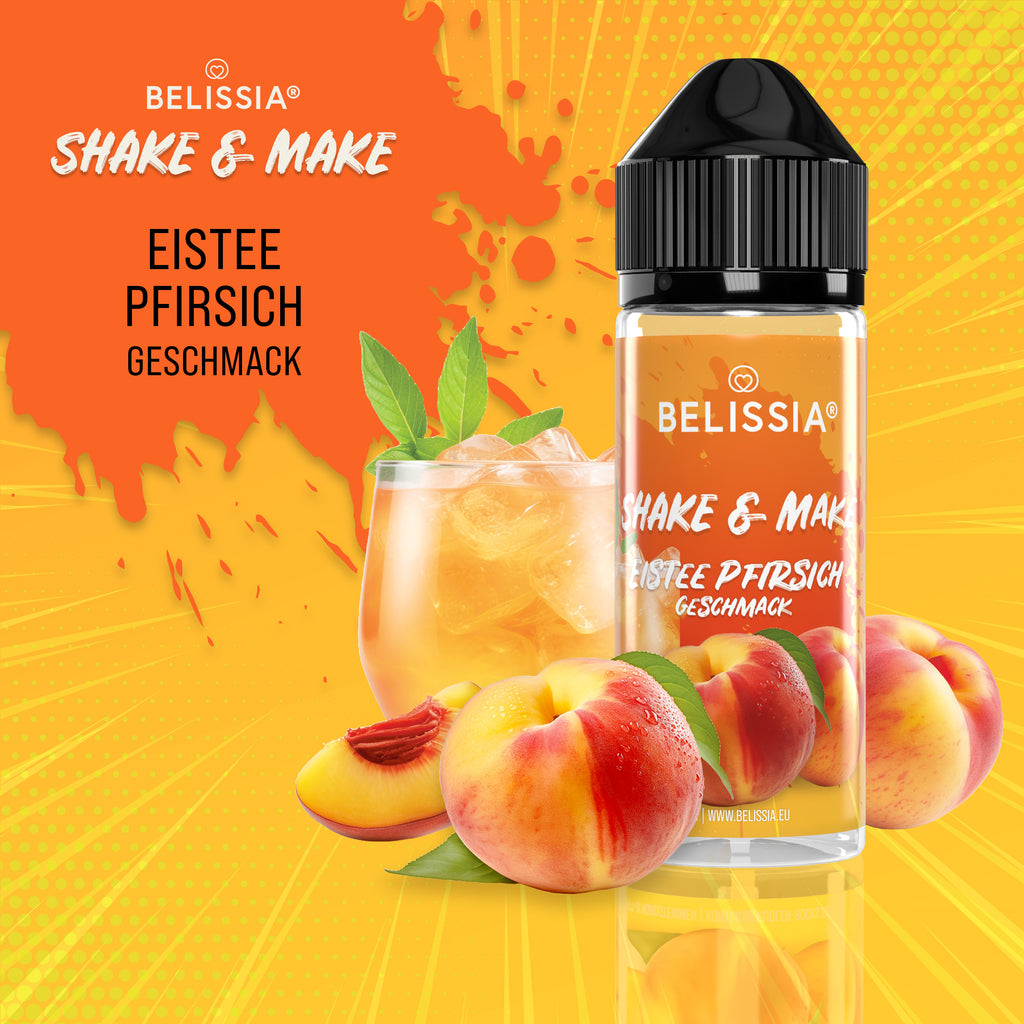 BELISSIA Shake & Make Aroma Eistee-Pfirsich – 10 ml + Schüttelflasche