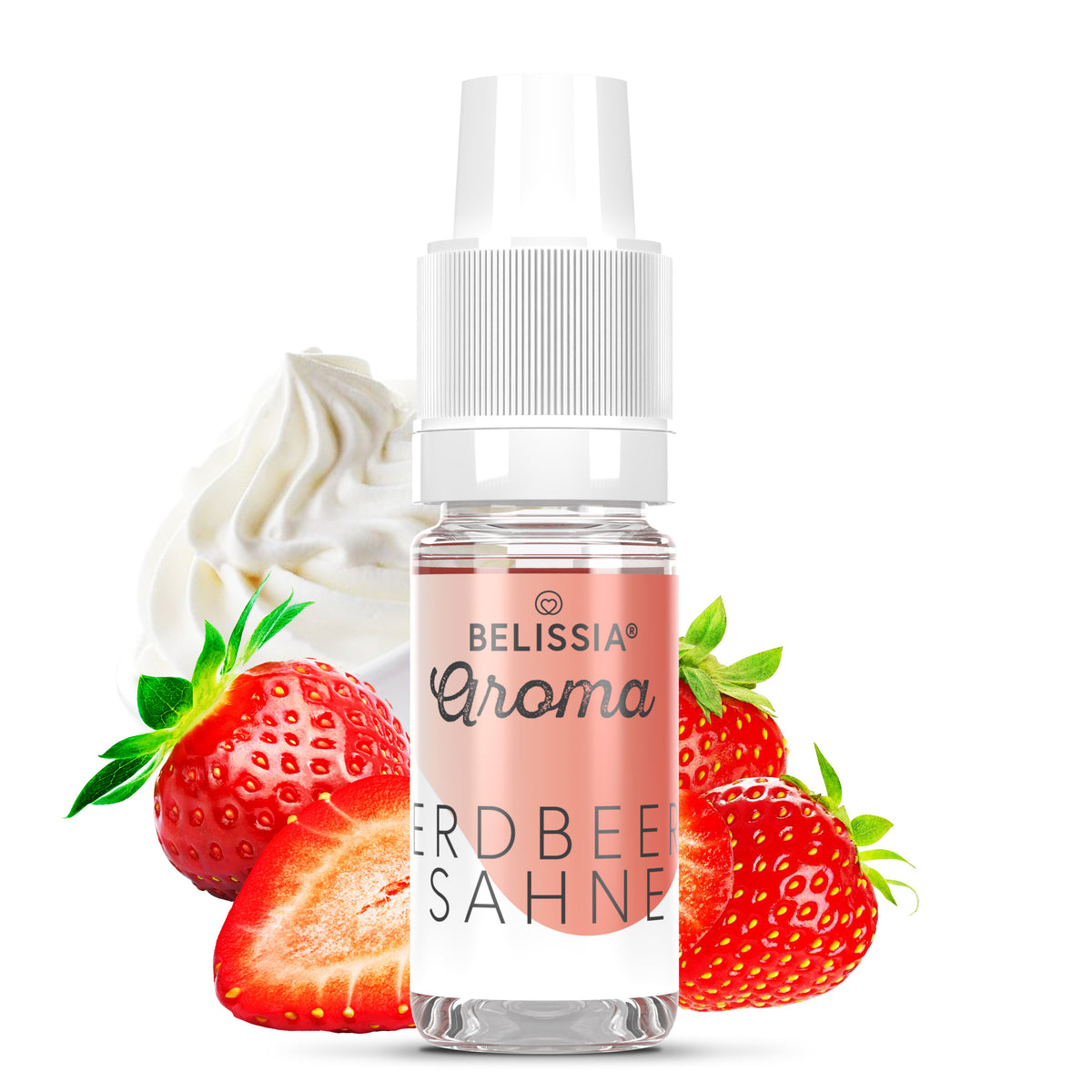 BELISSIA Lebensmittelaroma Erdbeer-Sahne – 10 ml Tropfflasche