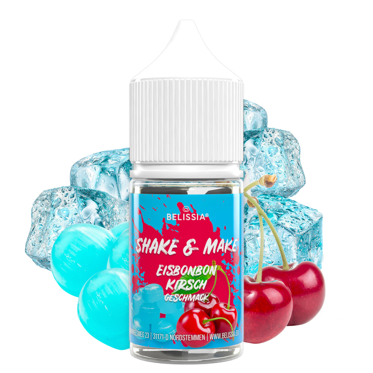 BELISSIA Shake & Make Refill Eisbonbon-Kirsche – 30 ml Nachfüllflasche