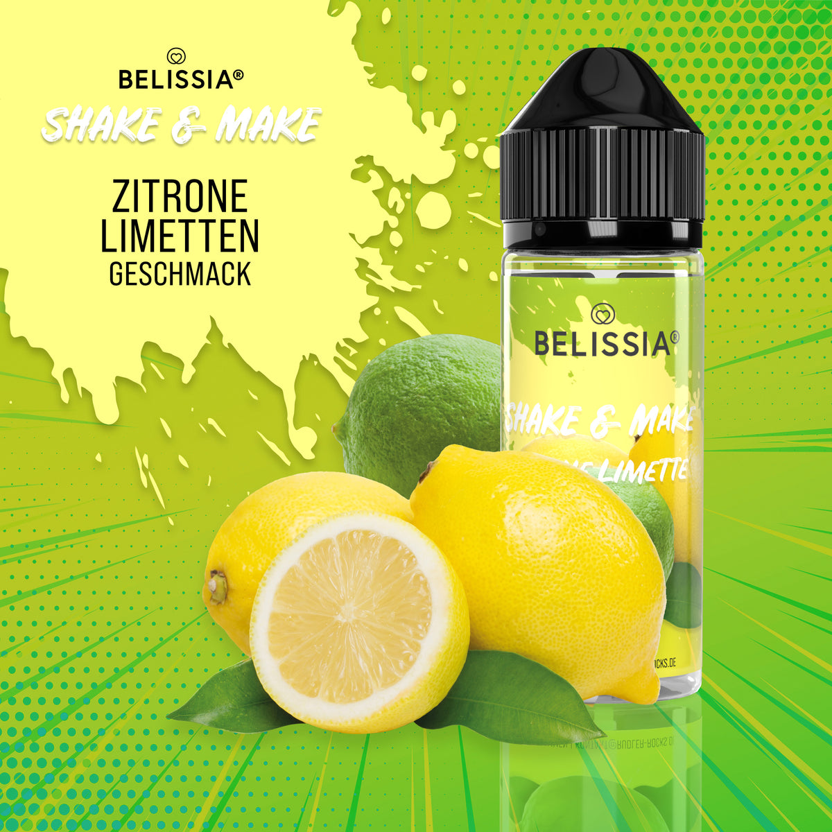 BELISSIA Shake & Make Aroma Zitrone-Limette – 10 ml + Schüttelflasche
