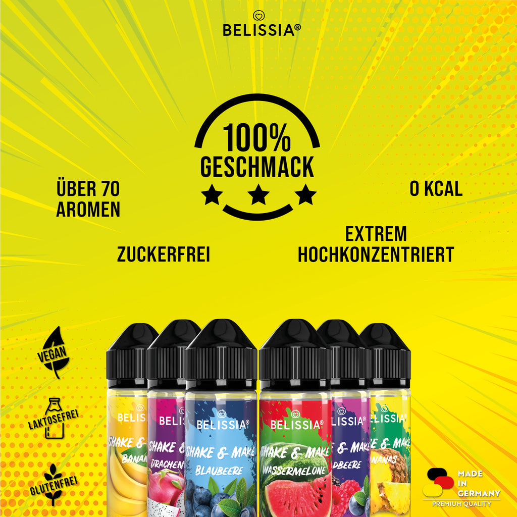 BELISSIA Shake & Make Set „Fruchtkorb" – 6 × 10 ml + Schüttelflaschen