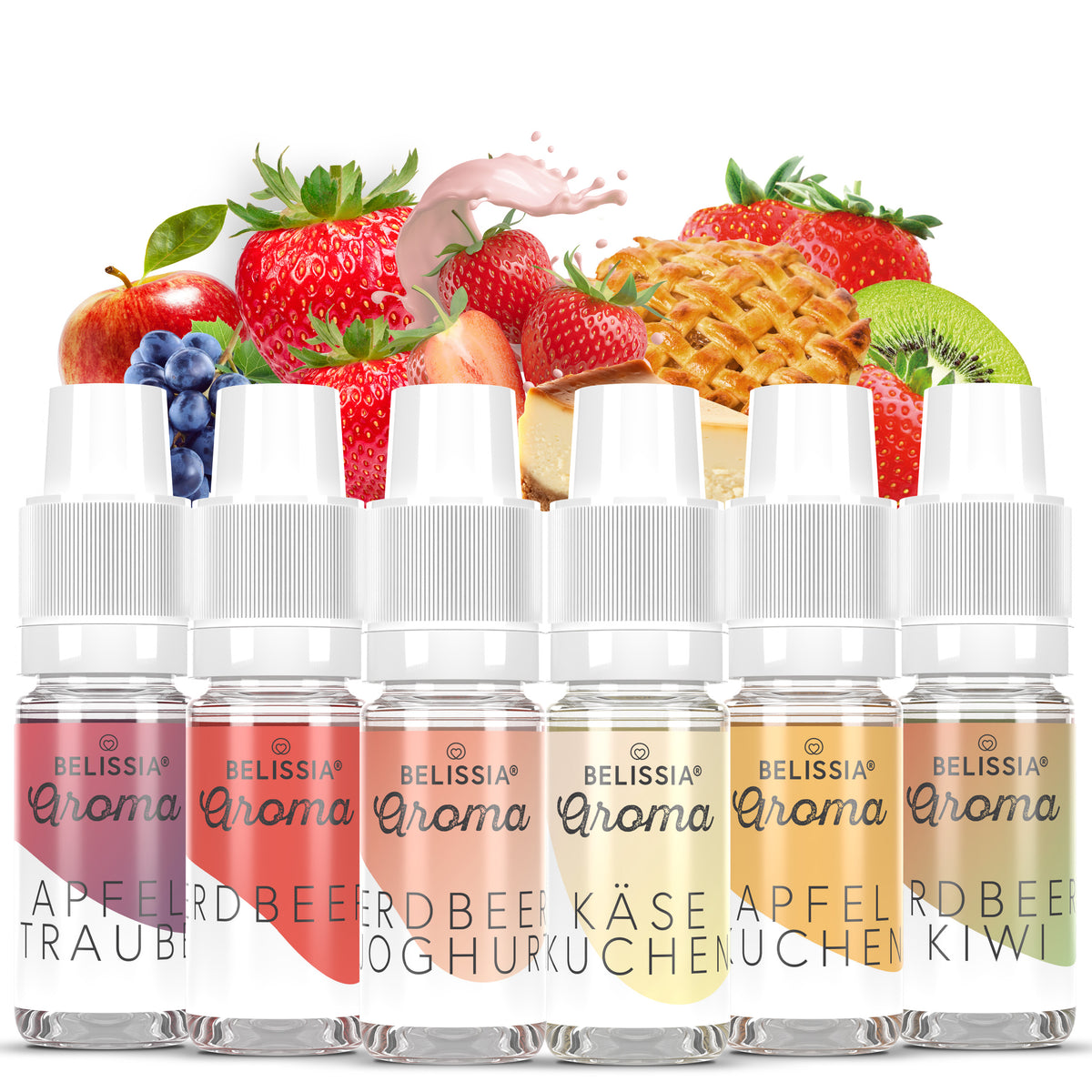 BELISSIA Lebensmittelaroma-Set „Dessert Delight" – 6 × 10 ml