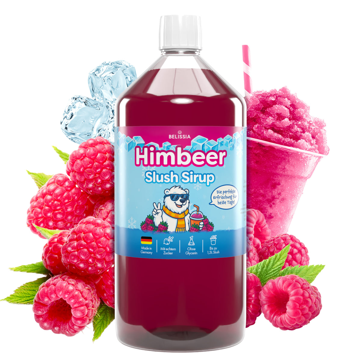 Slush Eis Sirup Himbeere – 1000 ml Flasche