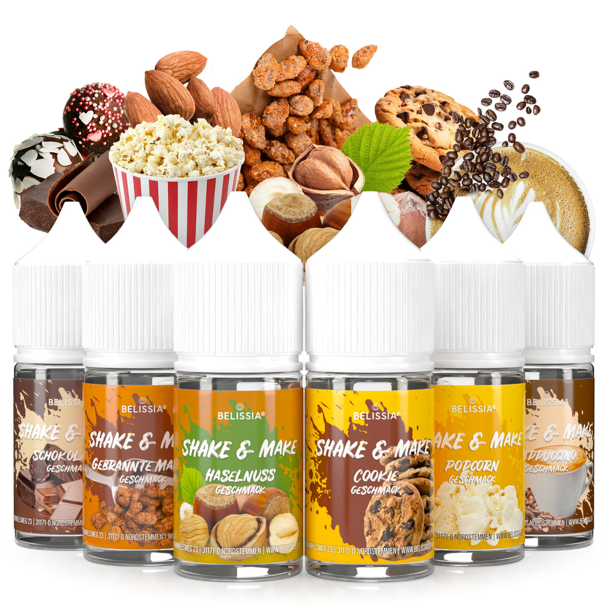 BELISSIA Shake & Make Refill-Set „Kaffeepause" – 6 × 30 ml