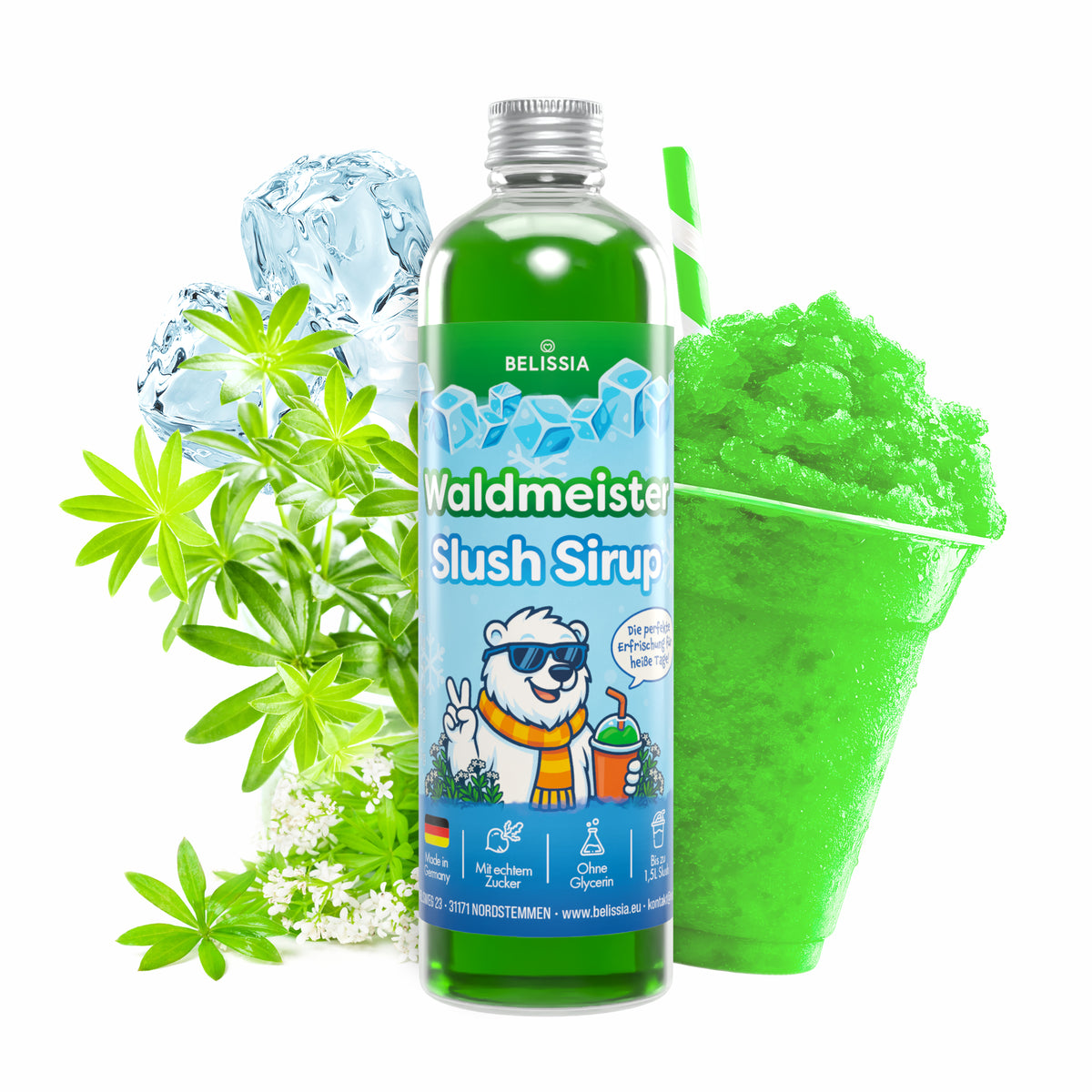 Slush Eis Sirup Waldmeister – 250 ml Flasche