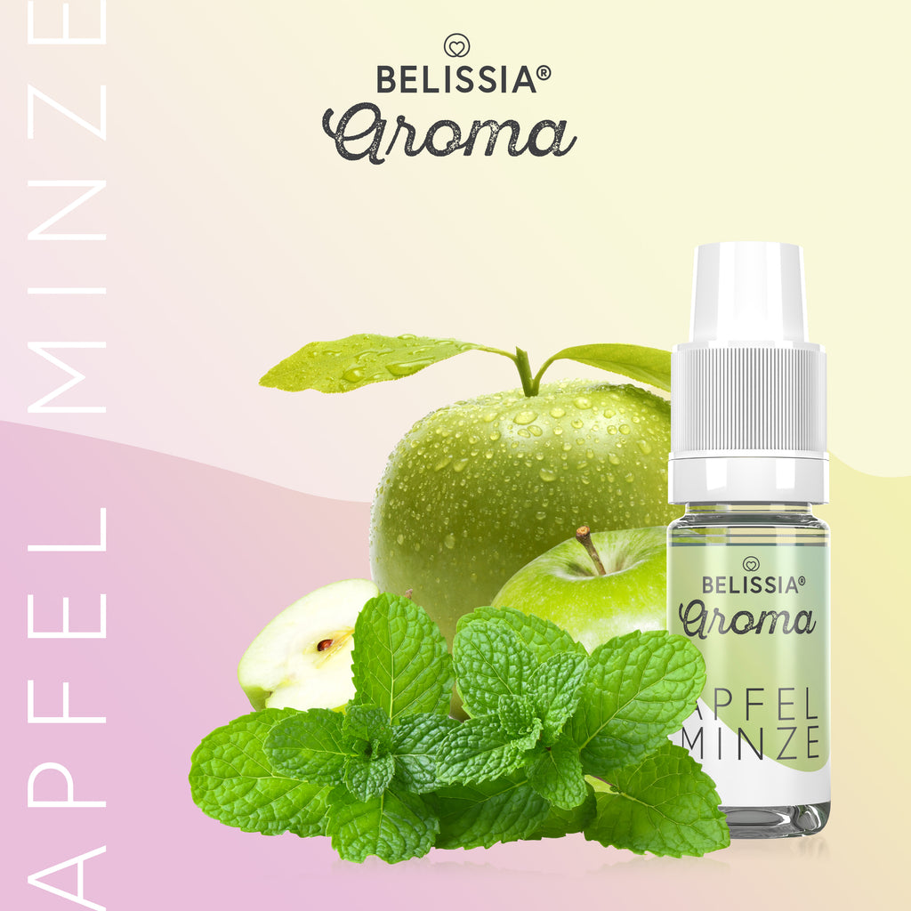 BELISSIA Lebensmittelaroma Apfel-Minze – 10 ml Tropfflasche