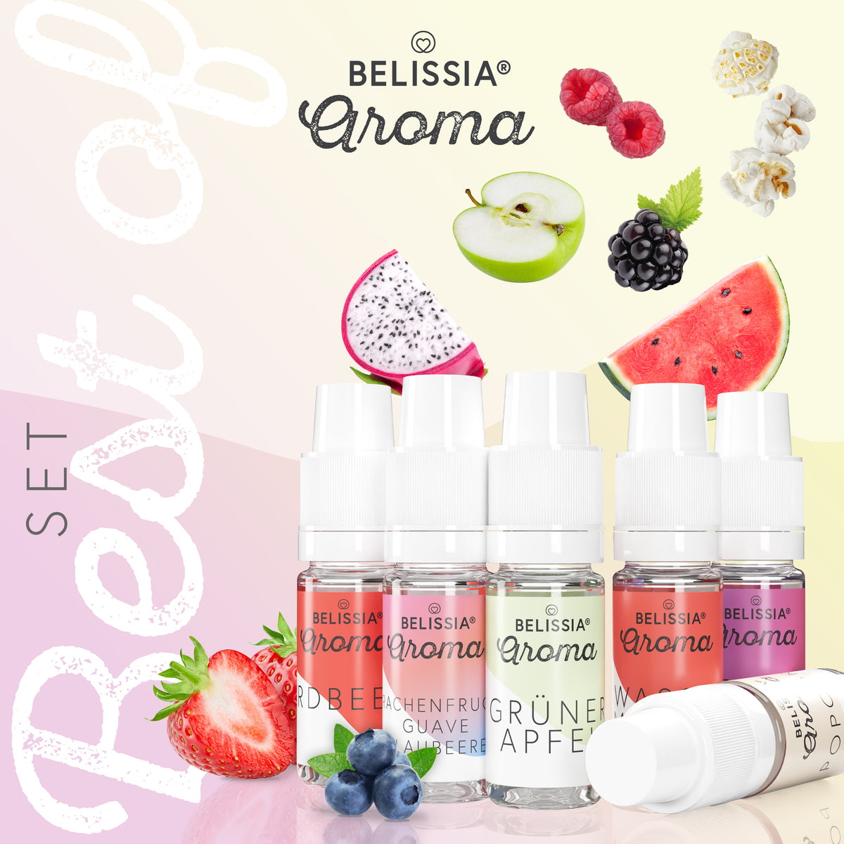 BELISSIA Lebensmittelaroma-Set „Best Of" – 6 × 10 ml