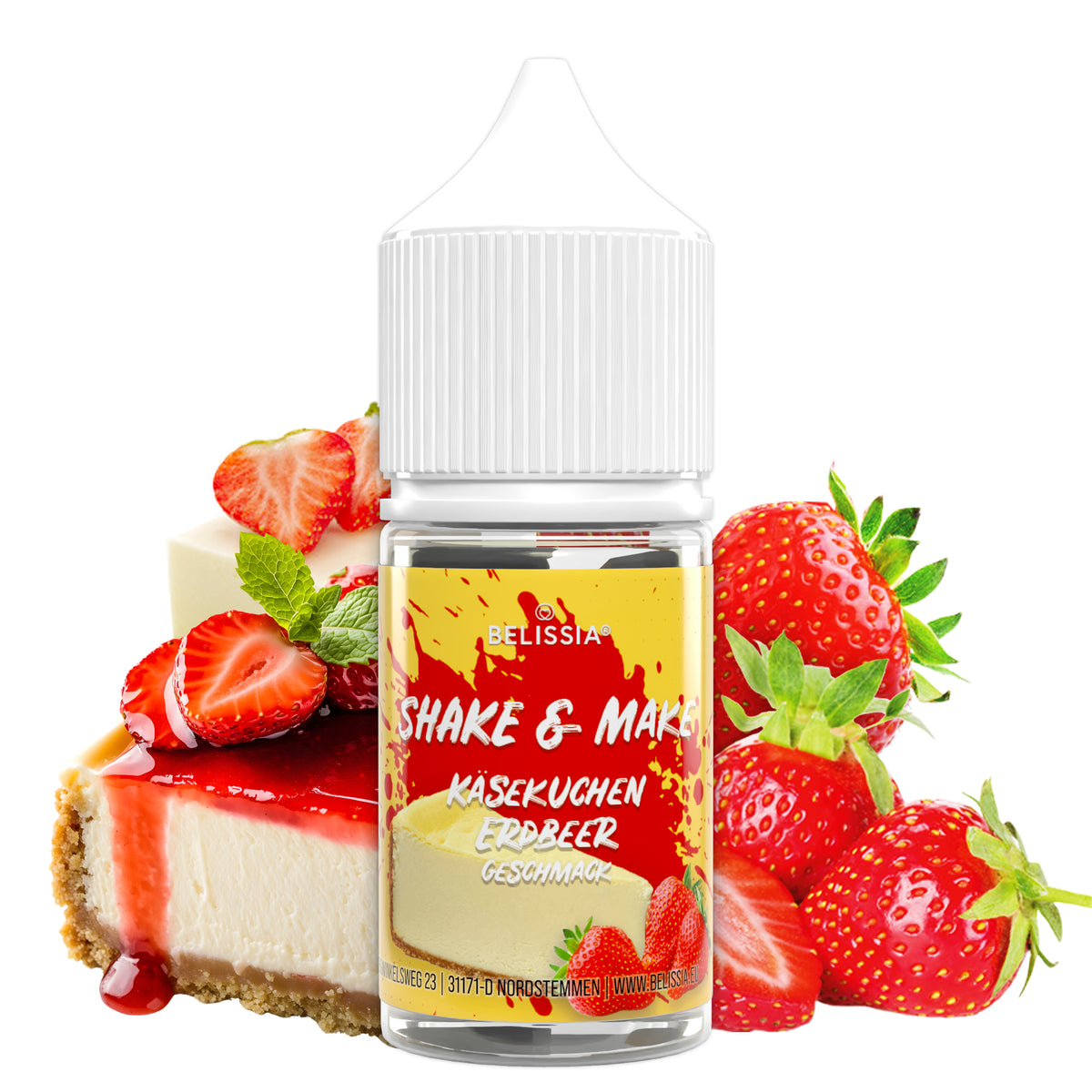 BELISSIA Shake & Make Refill Käsekuchen-Erdbeer – 30 ml Nachfüllflasche