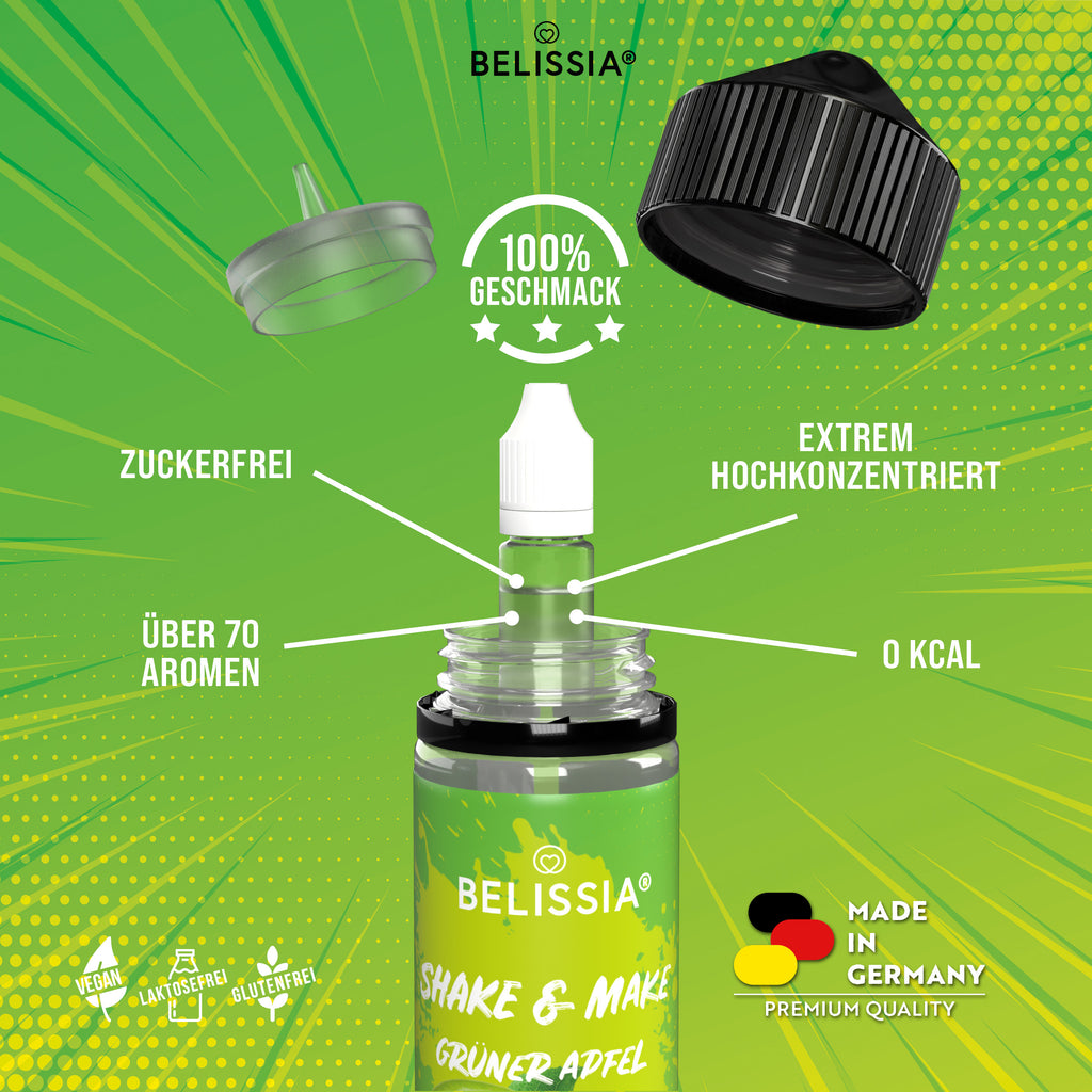 BELISSIA Shake & Make Aroma Grüner Apfel – 10 ml + Schüttelflasche