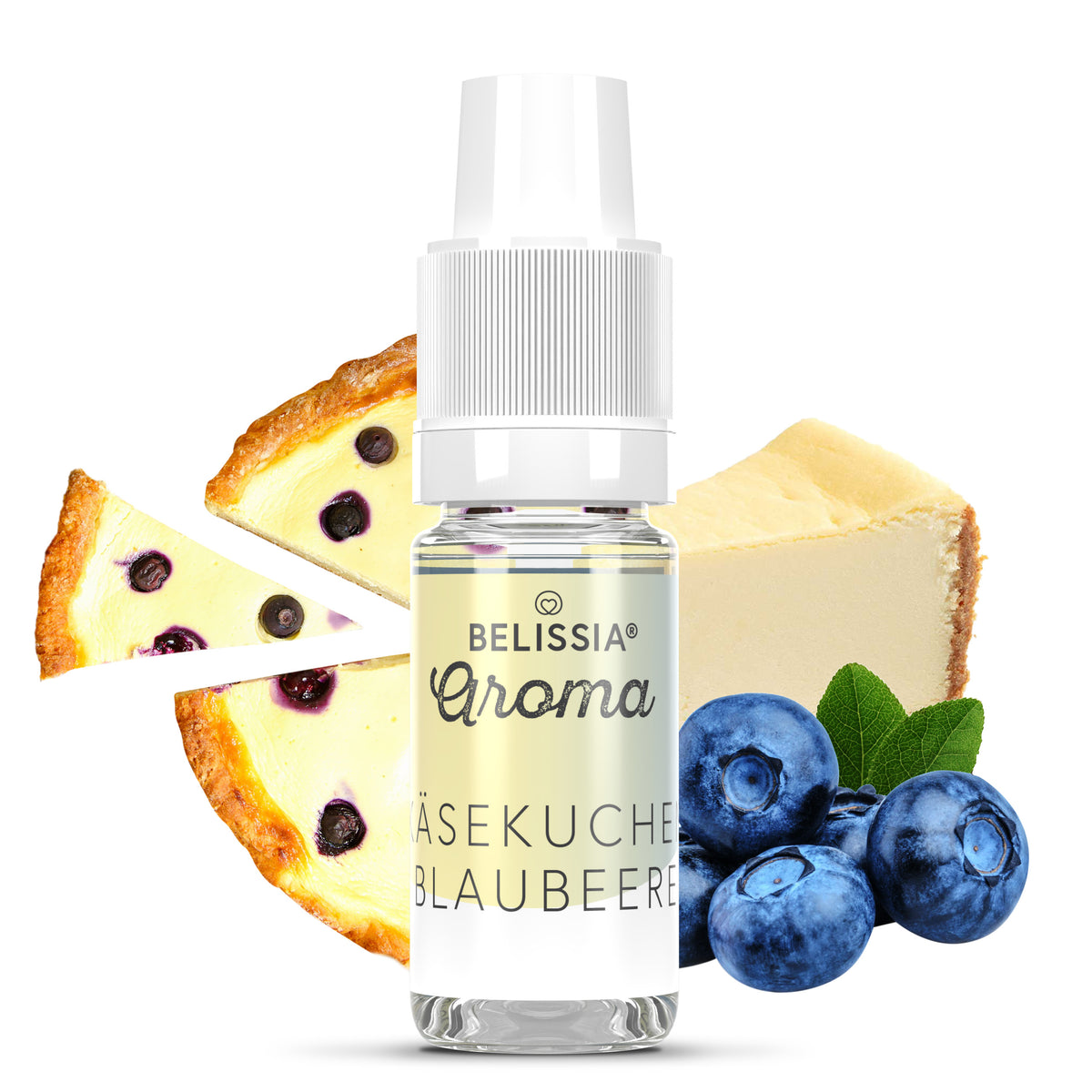 BELISSIA Lebensmittelaroma Käsekuchen-Blaubeer – 10 ml Tropfflasche