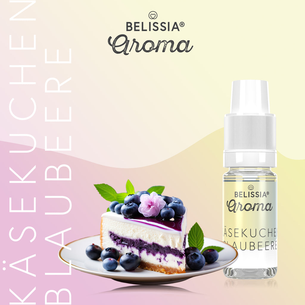 BELISSIA Lebensmittelaroma Käsekuchen-Blaubeer – 10 ml Tropfflasche