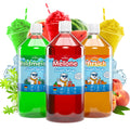 Slush Eis Sirup 3er-Set Pfirsich, Waldmeister, Wassermelone – 3 × 1 Liter