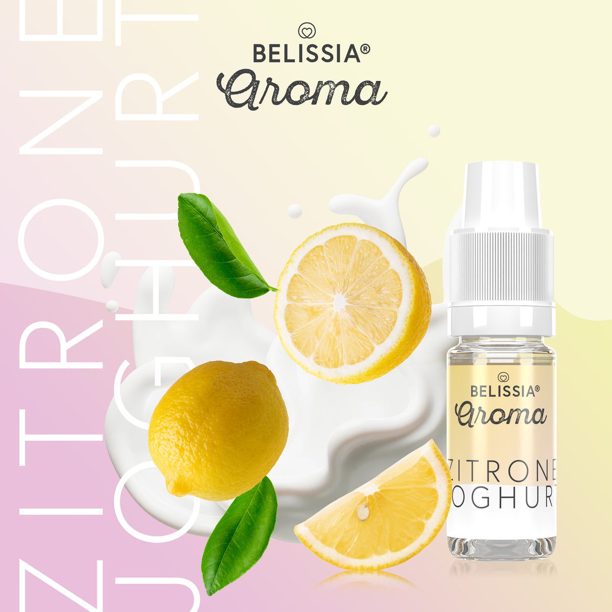 BELISSIA Lebensmittelaroma Zitrone-Joghurt – 10 ml Tropfflasche