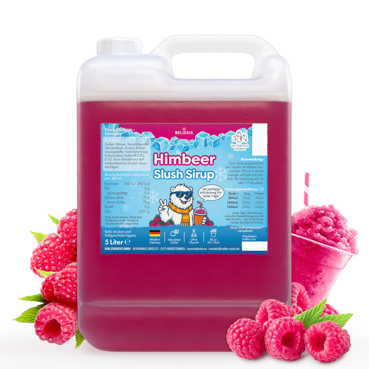 Slush Eis Sirup Himbeere – 5 Liter Kanister