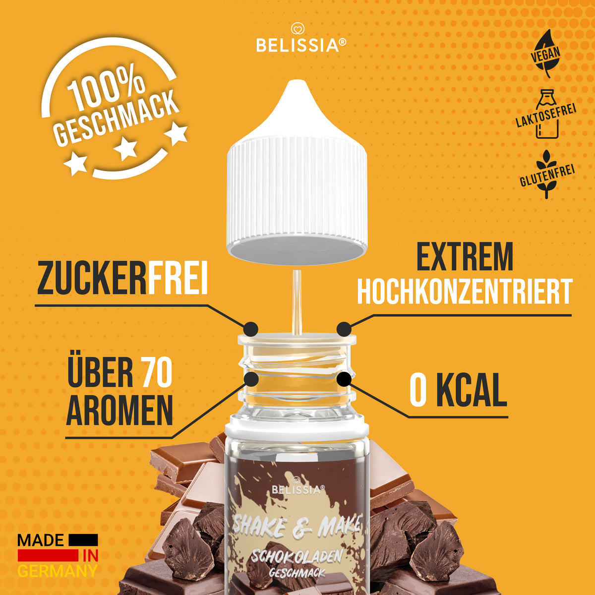 BELISSIA Shake & Make Refill Schokolade – 30 ml Nachfüllflasche