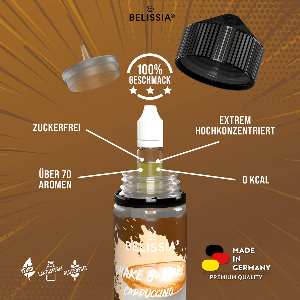 BELISSIA Shake & Make Aroma Cappuccino – 10 ml + Schüttelflasche