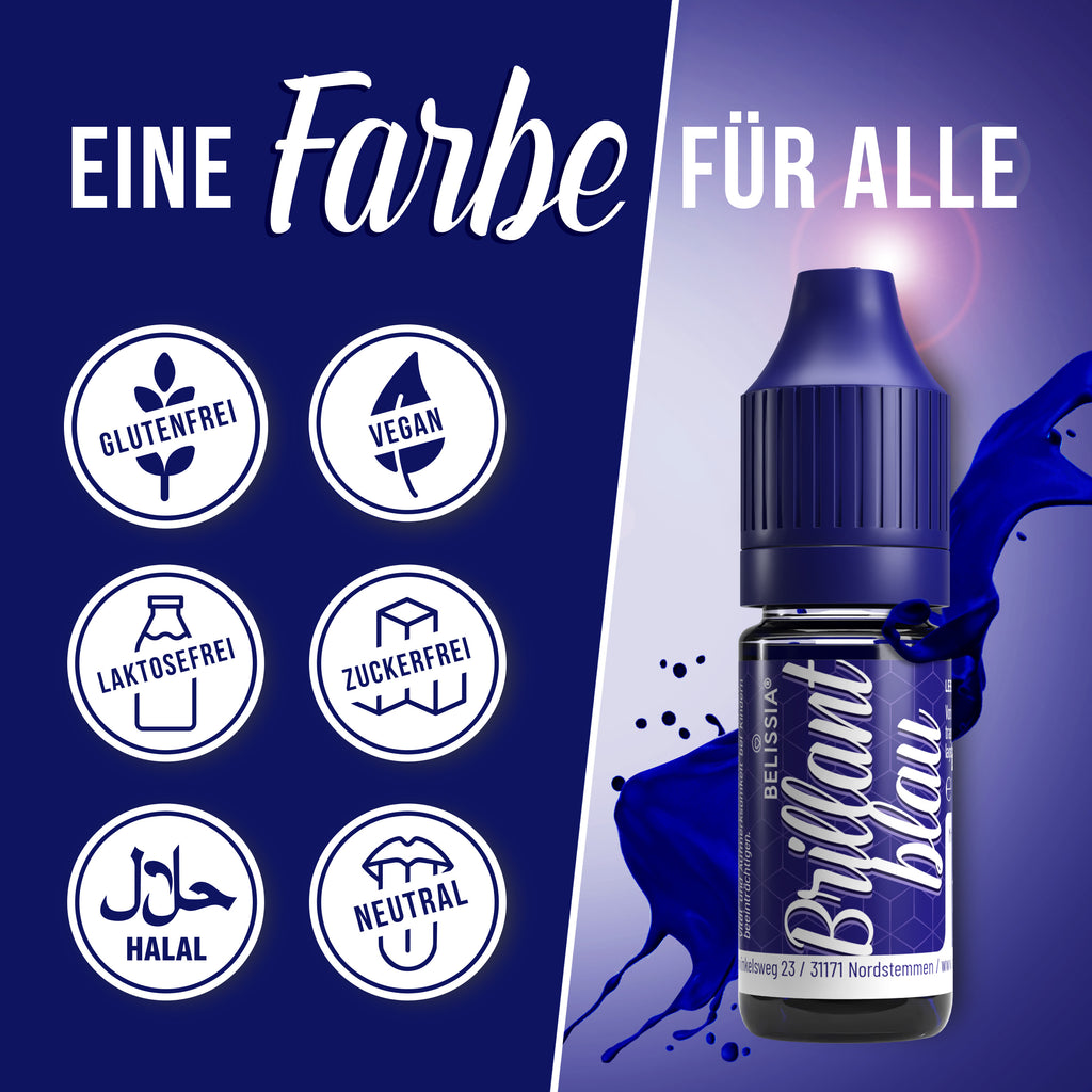 BELISSIA Lebensmittelfarbe Blau – 10 ml