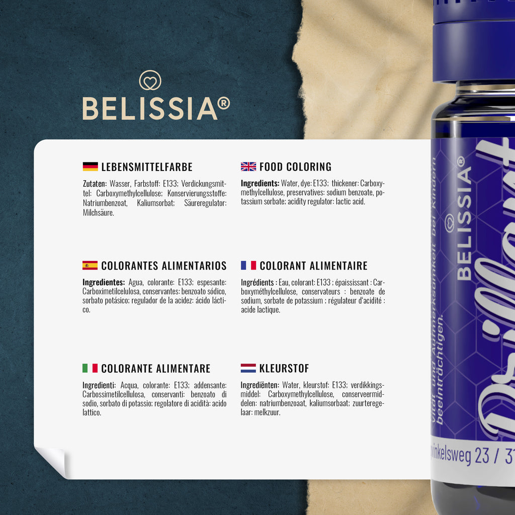 BELISSIA Lebensmittelfarbe Blau – 10 ml
