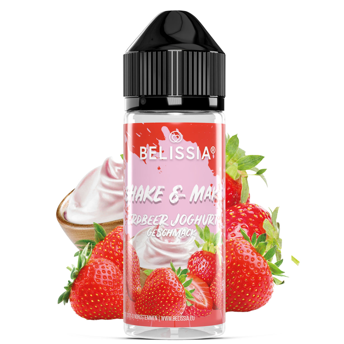 BELISSIA Shake & Make Aroma Erdbeer-Joghurt – 10 ml + Schüttelflasche