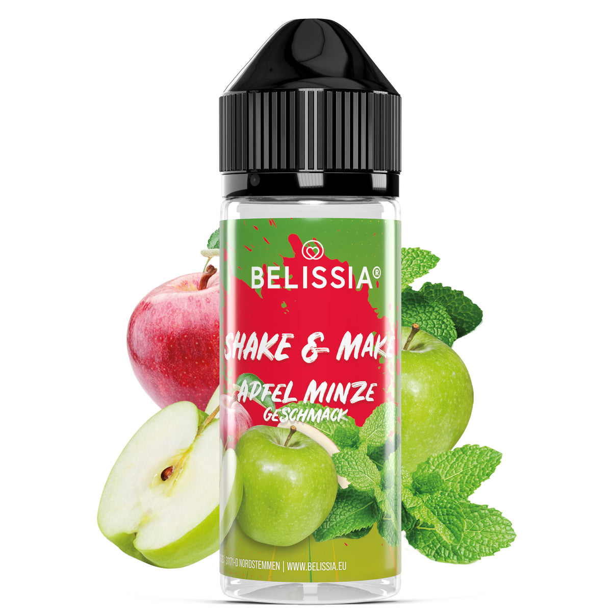BELISSIA Shake & Make Aroma Apfel-Minze – 10 ml + Schüttelflasche
