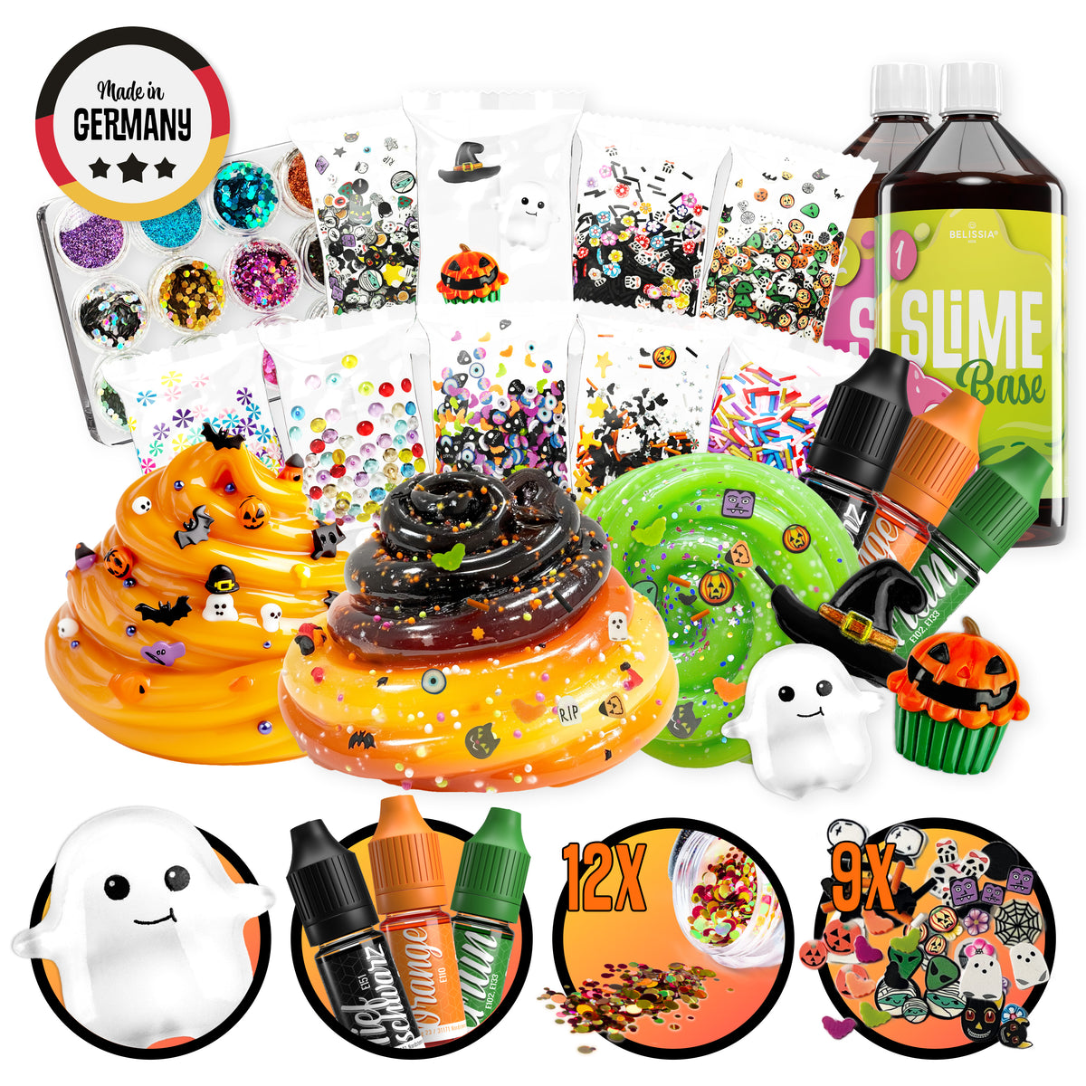 BELISSIA Schleim Halloween-Set – DIY-Set für Kinder