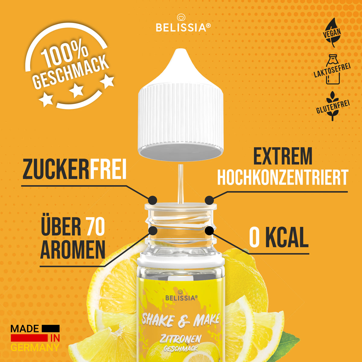 BELISSIA Shake & Make Refill Zitrone – 30 ml Nachfüllflasche