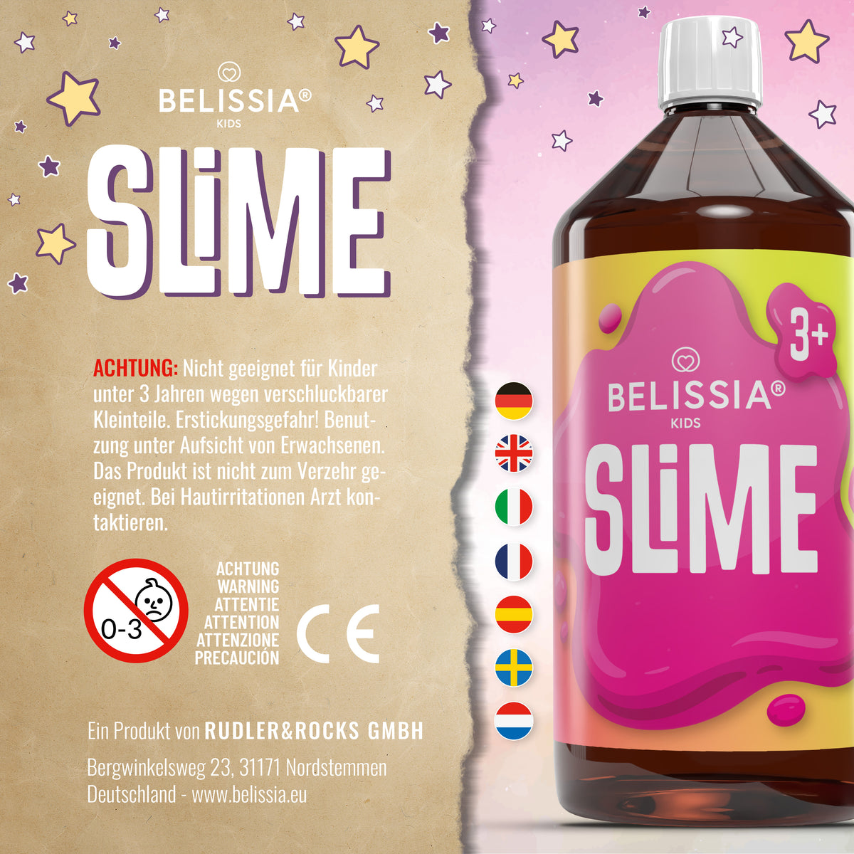 BELISSIA Schleim Einhorn-Set – DIY-Set für Kinder