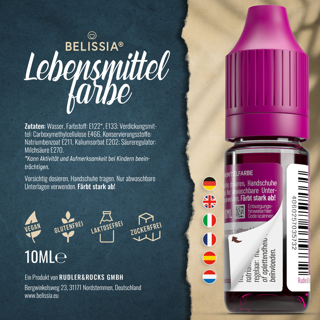 BELISSIA Lebensmittelfarbe Beere – 10 ml