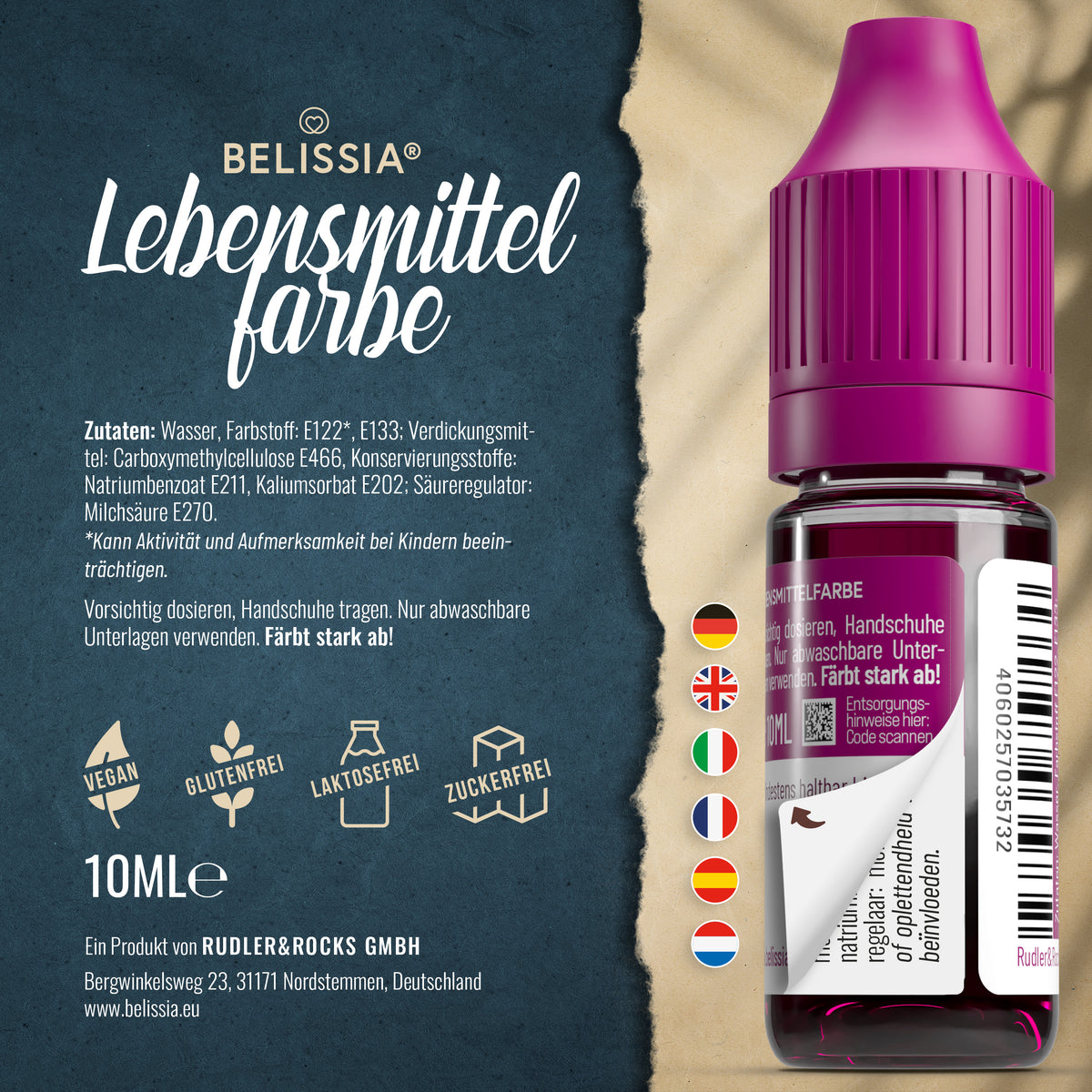 BELISSIA Lebensmittelfarbe Beere – 10 ml