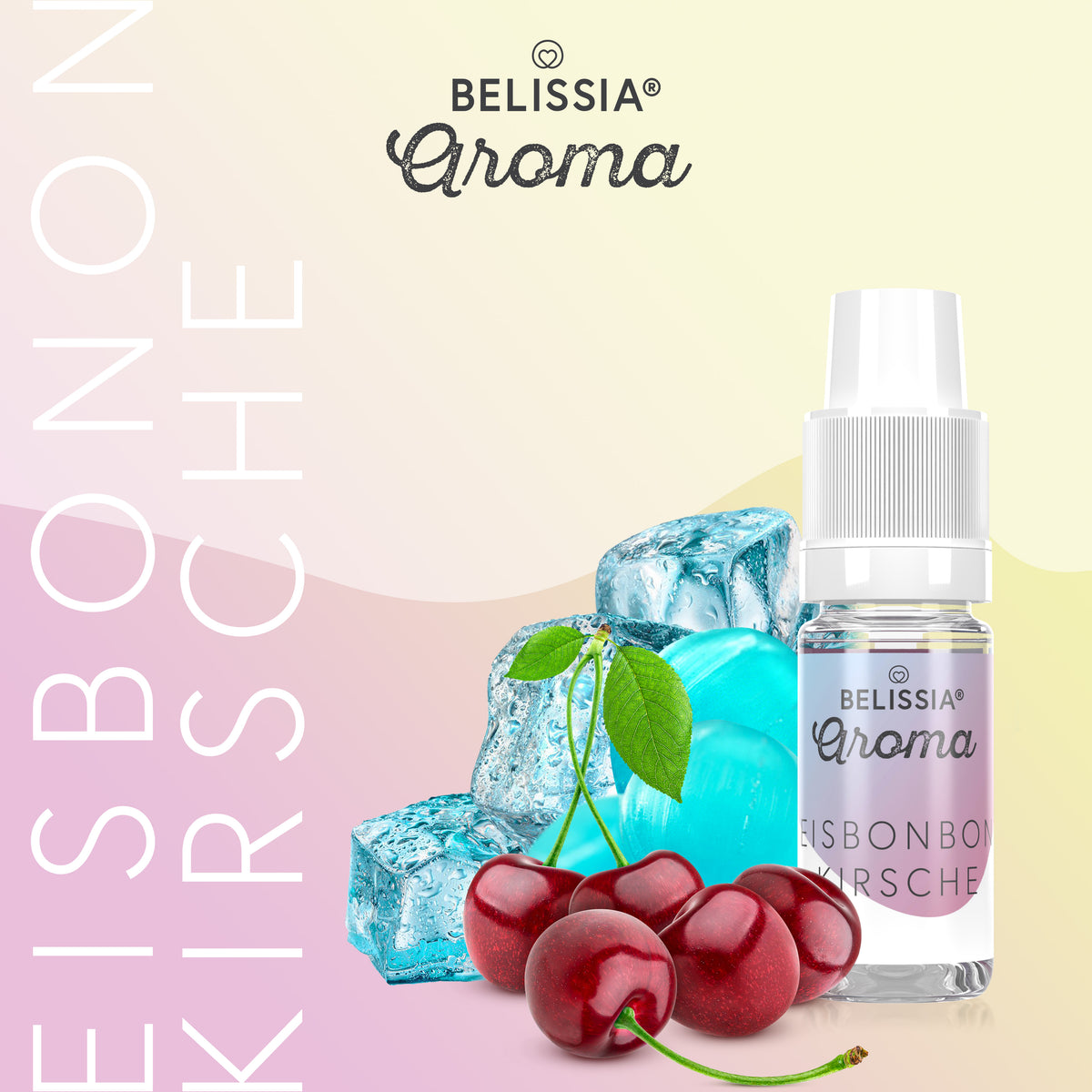 BELISSIA Lebensmittelaroma Eisbonbon-Kirsche – 10 ml Tropfflasche