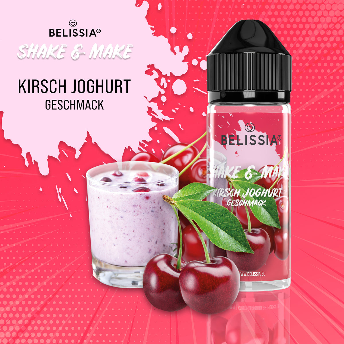 BELISSIA Shake & Make Aroma Kirsch-Joghurt – 10 ml + Schüttelflasche