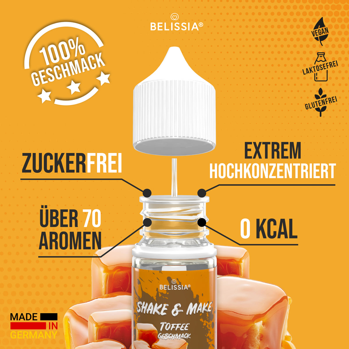BELISSIA Shake & Make Refill Toffee – 30 ml Nachfüllflasche