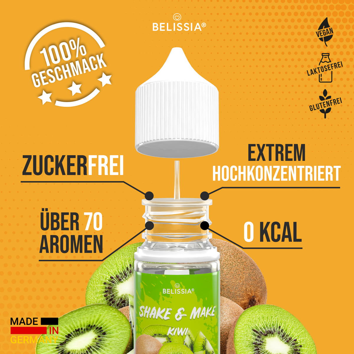 BELISSIA Shake & Make Refill Kiwi – 30 ml Nachfüllflasche