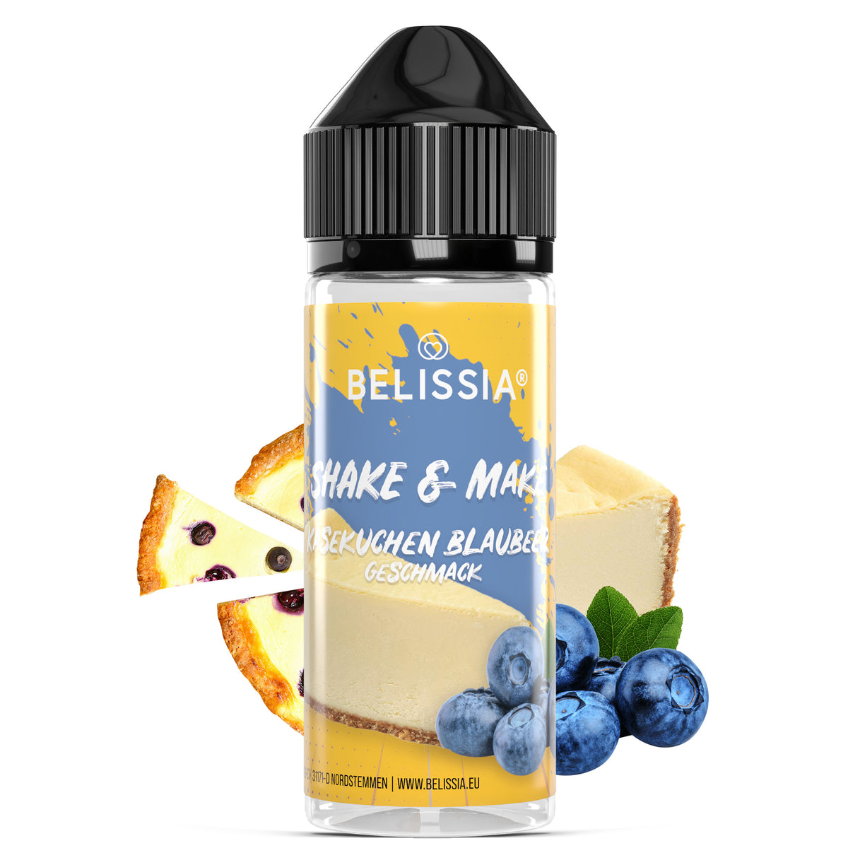 BELISSIA Shake & Make Aroma Käsekuchen-Blaubeer – 10 ml + Schüttelflasche