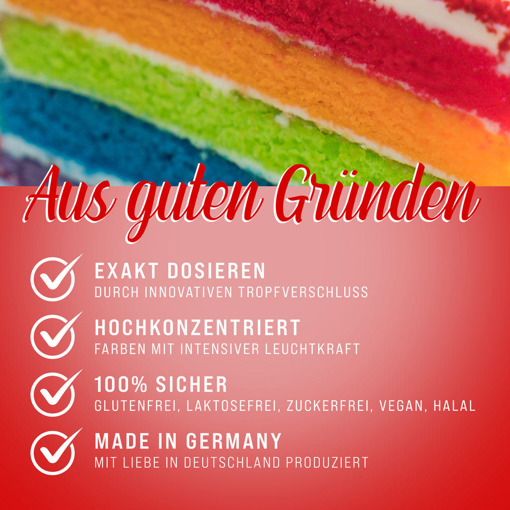 Lebensmittelfarben Starter-Set – 8 × 10 ml