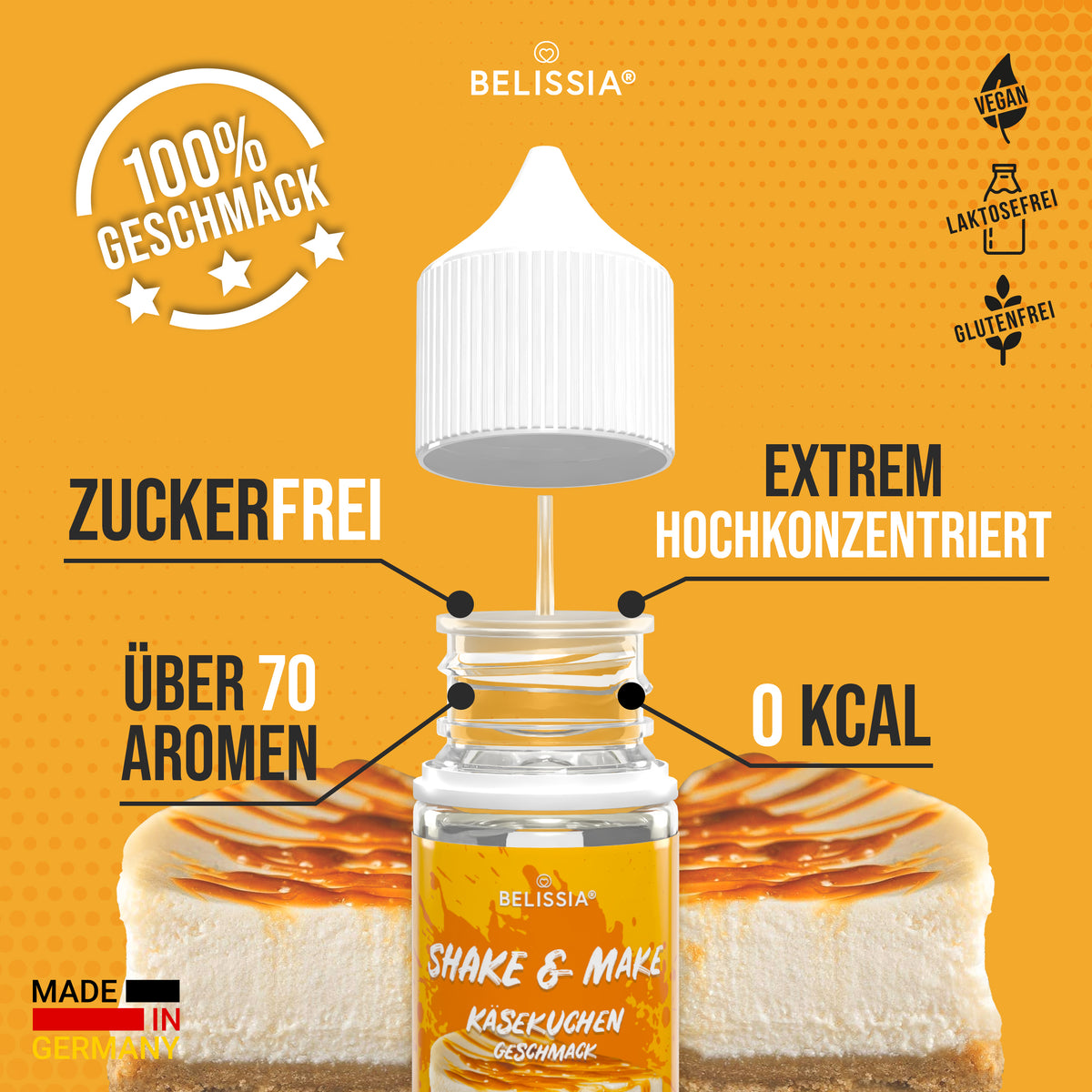 BELISSIA Shake & Make Refill Käsekuchen – 30 ml Nachfüllflasche