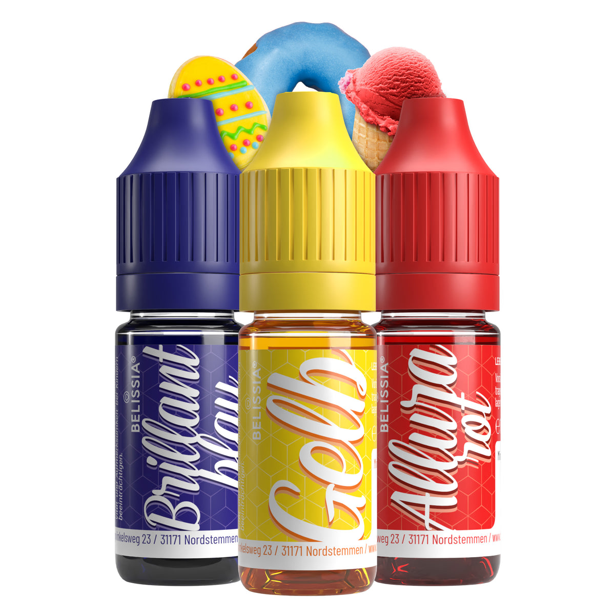 BELISSIA Lebensmittelfarben 3er-Set – 3 × 10 ml
